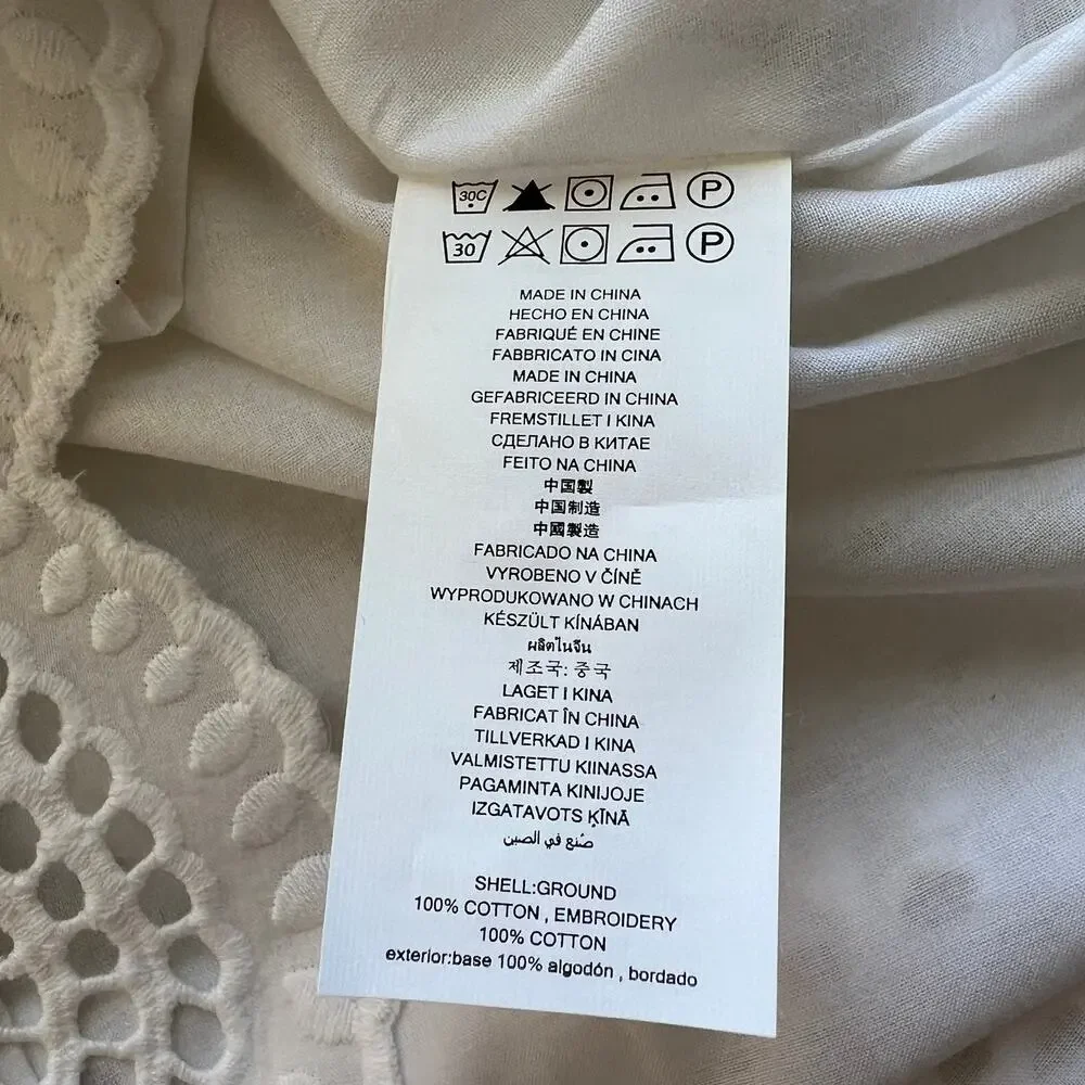 Michael Kors 100% Cotton White Sleeveless Embroidered Dress 2